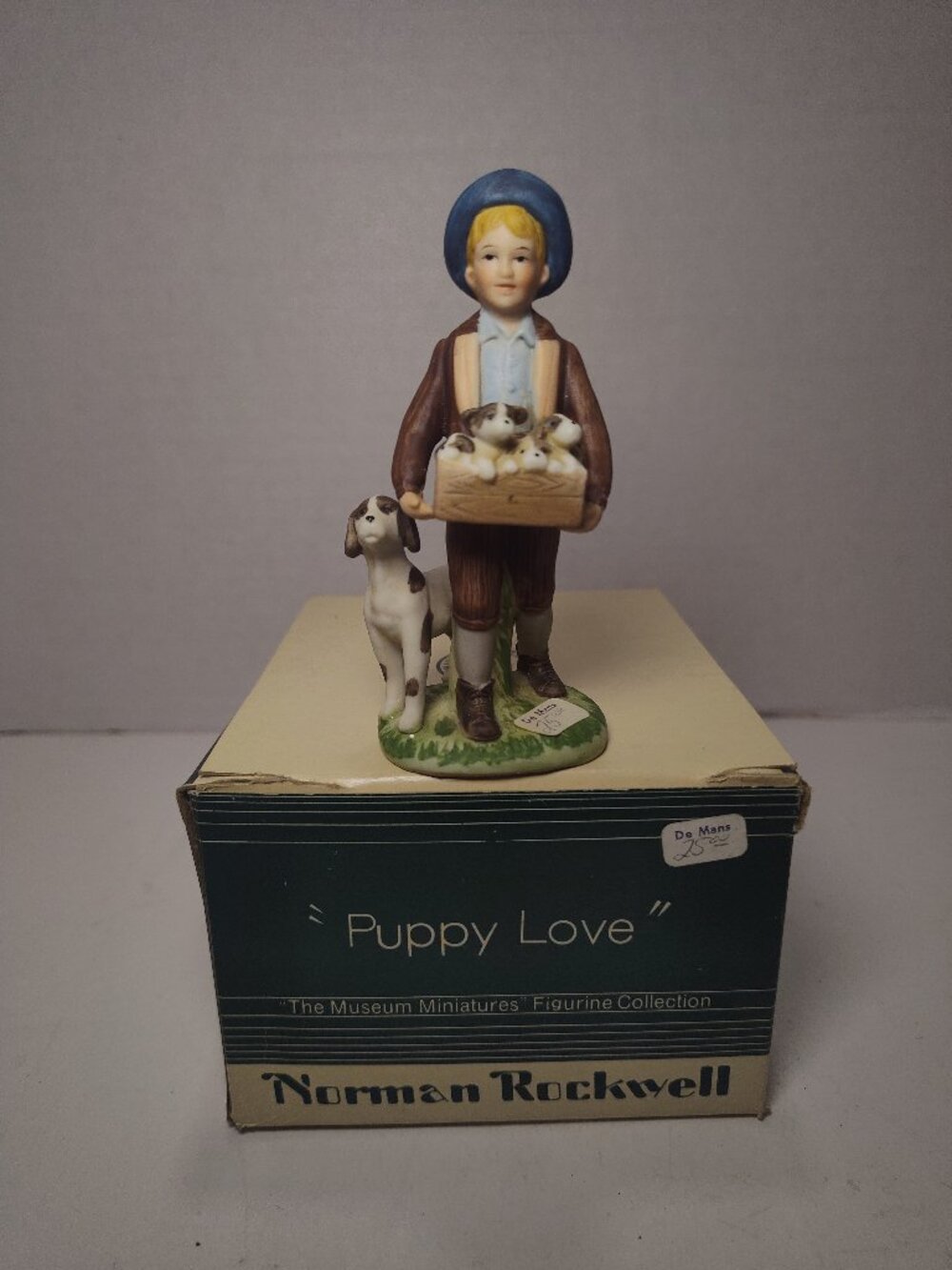 Norman Rockwell "Puppy Love" Museum Miniatures Figurine Original Box